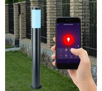 Smart RGB LED Acciaio Inox Esterno Supporto Lampada Alexa Giardino Weg Presa [EEK: G]