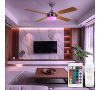 Smart RGB LED Soffitto Ventilatore Alexa Google Lampada Regolatore Telecomando [EEK: F]