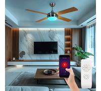 Smart RGB LED Soffitto Ventilatore Alexa Google Lampada Regolatore Telecomando [EEK: F]