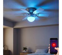 Smart RGB LED Soffitto Ventilatore Lampada Refrigeratore Alexa Google App Dimmer