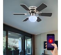 Smart RGB LED Soffitto Ventilatore Lampada Refrigeratore Alexa Google App Dimmer [EEK: G]