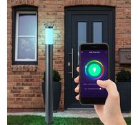 Smart RGB LED Supporto Lampada Dimmerabile Acciaio Giardino Esterno Alexa Google [EEK: G]