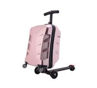 Smart Riding - Valigia trolley da 53,3 cm con scooter per adulti e ragazzi, capacità di carico 120 kg, serratura TSA, sterzo a 120°