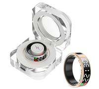 Smart Ring Health Tracker con Display a LED Indossabile Sonno Frequenza cardiaca Passo Ossigeno nel Sangue Monitoraggio della Pressione sanguigna Anello Intelligente for Donne Uomini(Gold,10)