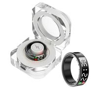 Smart Ring Health Tracker con Display a LED Indossabile Sonno Frequenza cardiaca Passo Ossigeno nel Sangue Monitoraggio della Pressione sanguigna Anello Intelligente for Donne Uomini(Black,11)