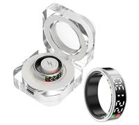Smart Ring Health Tracker con Display a LED Indossabile Sonno Frequenza cardiaca Passo Ossigeno nel Sangue Monitoraggio della Pressione sanguigna Anello Intelligente for Donne Uomini(Silver,9)