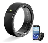 Smart Ring Touch Fitness Ring Tracker Anello Smart ring per Uomo Donna IP68 Impermeabile Android iOS Fitness Anello con Monitoraggio del sonno, Cardiofrequenzimetro Sleep Tracker R05 (Black, 9)