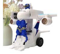 Smart Robot Plane - Kids Toy for Learning | Pp Material with Light Sound, Interactive Transforming Figurine, Educational Entertainment for Birthday, Christmas, Children’s Day, Home Play