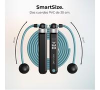 Cecotec Corda Drumfit SmartComba 3000 Connected, regolabile 2 in 1, rotazione rapida a 360°, 2 corde da 30 cm, collegarla all'app, include una corda in PVC da 3 m, 3 modalità, display a LED