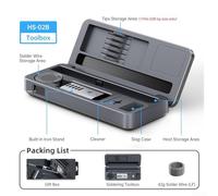 Smart Saldatore Scatola di Immagazzinaggio Mobile Workbench HS-02 Set di Stazione di Saldatura Professionale con Type-C PD Ricarica DC9-24V Controllo della Temperatura 100-450℃ (HS-02B Standard)