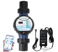Smart Saltwater Pool Chlorinator System, Up to 10-50m³ Pool, Salt Chlorine Generator Built-in Wi-Fi & APP Control, Salinity Alarm, Salt Pool Chlorine Generator for Above & In-Ground Pools,8g/h