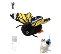 Smart Sensing Flapping Butterfly Toy for Cats Rechargeable Interactive | Cat Teaser Automatic Flapping Interactive Cat Toy Durable Stimulating Hunting Play Toy for Indoor Cats & Kittens(Yellow)