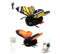 Smart Sensing Flapping Butterfly Toy for Cats Rechargeable Interactive | Cat Teaser Automatic Flapping Interactive Cat Toy Durable Stimulating Hunting Play Toy for Indoor Cats & Kittens(Mix2c)