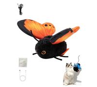 Smart Sensing Flapping Butterfly Toy for Cats Rechargeable Interactive | Cat Teaser Automatic Flapping Interactive Cat Toy Durable Stimulating Hunting Play Toy for Indoor Cats & Kittens(Orange)