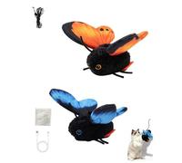 Smart Sensing Flapping Butterfly Toy for Cats Rechargeable Interactive | Cat Teaser Automatic Flapping Interactive Cat Toy Durable Stimulating Hunting Play Toy for Indoor Cats & Kittens(Mix2a)