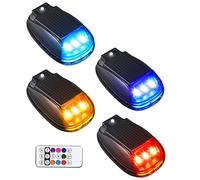 Smart Sensing Lighting Waterproof Pack of Four Accessories | Pack of 4 Smart Sensing Waterproof Automotive Accessories for Motorcycle Vehicles | Solar Powered Cab Lights | Cab Marker Lights,