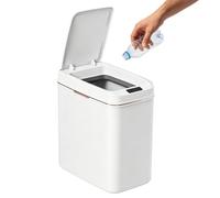 Smart Sensor Trash Can - Touchless Lid Ultra Thin Square | Narrow Slit Bathroom Waste Bin For Office Bedroom | For Toilet Living Room