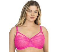 Smart & Sexy Reggiseno con Ferretto in Pizzo e Rete, Taglie Forti Altamente Coprente, Rosa Medio, 7D Donna
