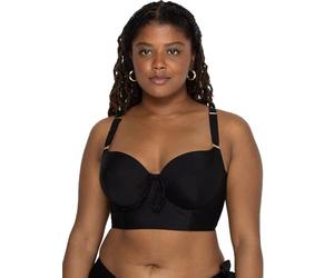 Smart & Sexy Swimwear Lightly Lined Underwire Bikini Top Parte Superiore, tonalità Nera, 5E Donna