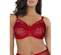 Smart & Sexy Womens Plus-Size Lace Mesh Unlined Underwire Full Coverage Bra, No No Red, 44DDD US