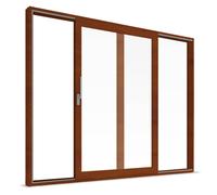Smart-Slide, porte finestre scorrevoli, pvc, rovere dorato, 2 ante, scorrimento a sinistra, 1600 x 1500 mm o su misura