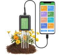 Smart Soil Tester, misuratore Digitale di umidità del Suolo 7 in 1 per l'analisi del Suolo, Include misurazione di PH, Temperatura, conducibilità, umidità e NPK