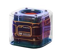 Smart Speaker, Small Wireless Music Box, 3.07x3.07x2.68 Inches Portable Audio Device, Shower Safe Speaker for Beach, Yard, Bike, Car, Garage, Bedroom, Hiking, Dark Green, Orange