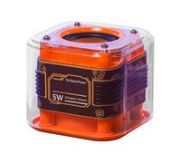 Smart Speaker, Small Wireless Music Box, 3.07x3.07x2.68 Inches Portable Audio Device, Shower Safe Speaker for Beach, Yard, Bike, Car, Garage, Bedroom, Hiking, Dark Green, Orange