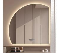 Smart specchio da bagno con luce led,specchio da bagno a led dalla forma speciale antiappannamento,retroilluminazione specchio bagno Tre colori di luce,specchio decorativo da parete,Tempo Temperatura(
