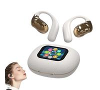 Smart Sport Clip-On Bluetooth Earbuds with Digital Screen, YJ33 AI Translator Wireless Headphones, Ear Hook Style, Noise Cancelling Bone Conduction Open-Ear Earbuds (Skin,AI translation)