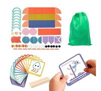 Smart Stick Pattern Blocks Set - 280G Giocattolo educativo in legno | Migliorare le capacità cognitive - Disponibile in varie forme e anelli. per casa, viaggi, aula