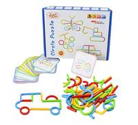 Smart Stick Pattern Blocks Set - 280G Giocattolo educativo in legno | Migliorare le capacità cognitive - Disponibile in varie forme e anelli.Perfetto per casa, viaggi, aula