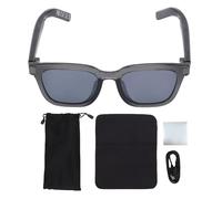 Smart Sunglasses with Camera, AI Smart V5.3 Bluetooth Echo Glasses Wireless Music Call Translation Function for men women Travel Semi Transparent Gray Frame