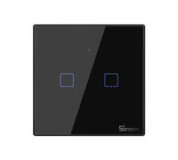 Sonoff T3EU2C-TX Interruttore Smart Da Parete, Attuatore A Due Canali, Nero, Con