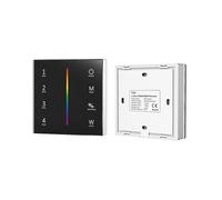 Smart T24 86 Pannello in vetro 2.4GRF 4Zone RGB/RGBW a parete Touch PWM Controller dimmer con telecomando for strisce LED/COB (Color : T24-B)