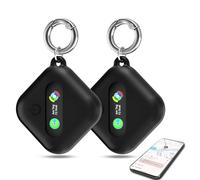 Smart Tag 2 Pezzi,Localizzatore Bluetooth per Android e iOS, Compatibile con Apple Find My & Google Find Hub Device, Tracker Impermeabile IP67 per Trovare Chiavi, Valigie, Borse, Portafogli (Nero)