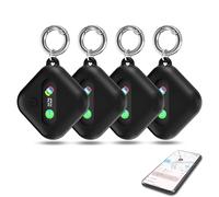 Smart Tag 4 Pezzi,Localizzatore Bluetooth per Android e iOS, Compatibile con Apple Find My & Google Find Hub Device, Tracker Impermeabile IP67 per Trovare Chiavi, Valigie, Borse, Portafogli (Nero)