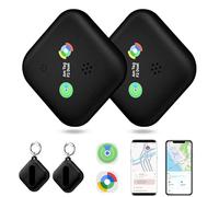 Smart Tag Tracker - Set di 2 chiavi a doppio sistema compatibile con Apple "dove è?" e Android "Trovare il dispositivo", IP67, impermeabile, batteria sostituibile, per chiavi, portafoglio, valigia