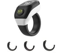 Smart Tasbih - Contatore ad anello con vibrazione per Zikr, contatore digitale di preghiere per display oled, 18 mm (bianco)