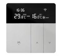 Smart termostato programmabile per riscaldamento elettrico a pavimento, caldaie ad acqua e a gas, per Tuya, Alexa e HomeKit, materiale ABS + PC, grigio argento (25A)