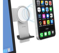 Smart things s47 PhoneBase - Supporto per smartphone con caricabatterie wireless regolabile per monitor con MagSafe per FaceTime e videoconferenze