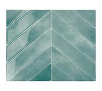 Smart Tiles Piastrelle Adesive, Chevron Verde Acqua, 29,02x22,86 cm | Set da 5 (0,33 m²), Lucida, Resistente a calore/umidità, Basso VOC, Cucina/Bagno, Ideale per affittuari, Made in Canada