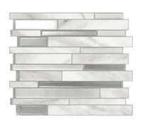 Smart Tiles Piastrelle Adesive, Mosaico Marmo di Carrara, 29,33x24,45 cm