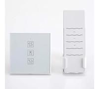 Smart Touch Touch Window Control AC100-240V DC24V 2CH Remote Control Switch for Electric Window Pulls White 86x86mm(72W)