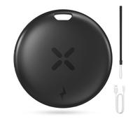 Smart Tracker Tag 1 Pezzi - Ricarica USB-C Localizzatori GPS Compatibile con Apple Dov'è (Solo iOS), per Portafogli, Chiavi, Zaini, Bagagli, Segnale Acustico, Posizionamento Globale, Nero