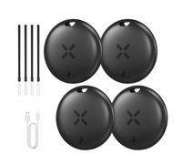 Smart Tracker Tag 4 Pezzi - Ricarica USB-C Localizzatori GPS Compatibile con Apple Dov'è (Solo iOS), per Portafogli, Chiavi, Zaini, Bagagli, Segnale Acustico, Posizionamento Globale, Nero