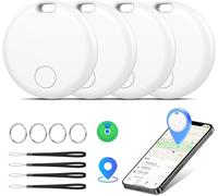Smart Tracker Tags 4 Pezzi, Funziona con Apple Dov'è (Solo iOS), Localizzatore Bluetooth Trova Oggetti 365 Giorni, Batteria Sostituibile, Impermeabile IP67, Chiavi/Portafoglio/Bagagli/Valigie (Bianco)