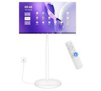 Smart TV portatile con display touchscreen, ruote girevoli, webcam integrata, sistema operativo Android, alta RAM e archiviazione, batteria a lunga durata, rotazione completa per casa e ufficio