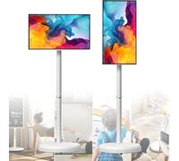 Smart TV portatile, display touchscreen 1080p, ruote rotanti, controllo vocale, sistema operativo Android, 8 GB di RAM, 128 GB di memoria, tablet girevole, 27 pollici con telecomando