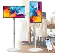 Smart TV Portatile, Monitor Touch Screen 1080P Da 32'' Su Ruote, Android 15.0 6+128GB E Telecomando, TV Mobile Con Batteria Da 38400MAh, Tablet Girevole Da Posizionare Ai Piedi Del Letto